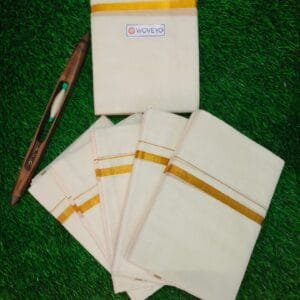 1/2" Gold Jari Cream Dhoti