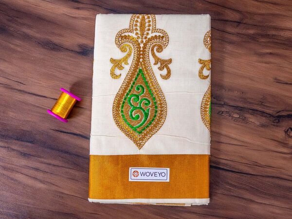 Ethnic Embroidered Kerala Saree