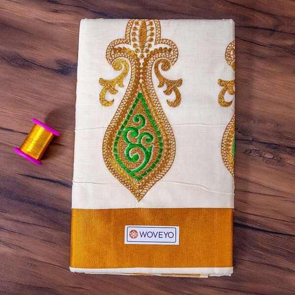 Ethnic Embroidered Kerala Saree