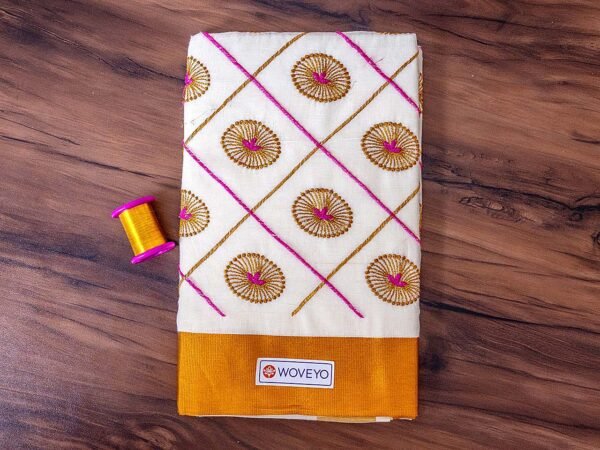 Designer Embroidered Kerala Saree
