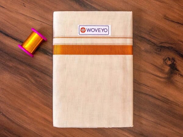 Premium Golden Zari Kerala Cream Dhoti