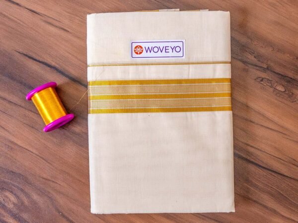 Mixed Zari Kerala Cream Dhoti