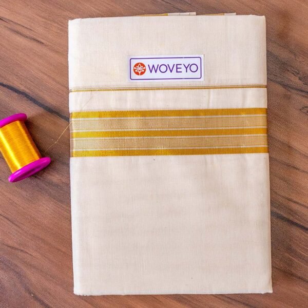 Mixed Zari Kerala Cream Dhoti