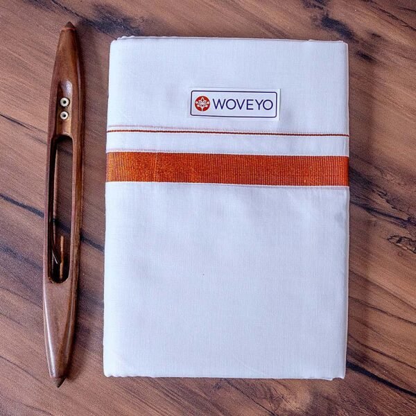 Premium Copper Zari Kerala Bleached Dhoti