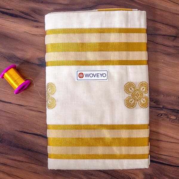 Floral Design Jacquard Loom Kerala Cotton Saree