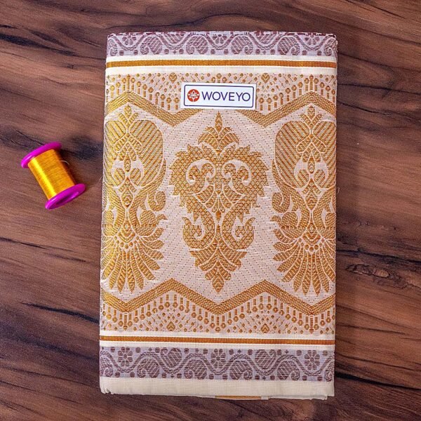 Floral Design Jacquard Loom Kerala Cotton Saree