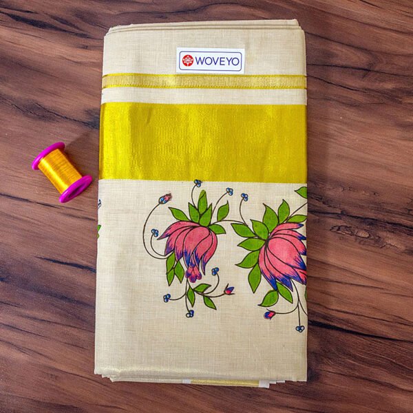 Floral Print Kerala Tissue Saree