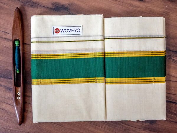 Premium Kerala Cotton Set Mundu with Mixed Zari Border