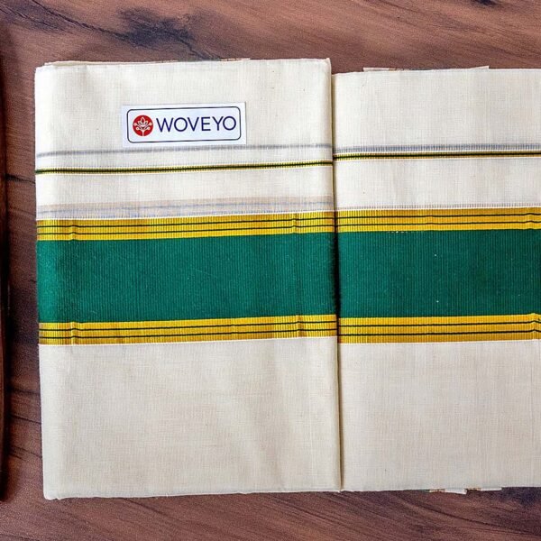 Premium Kerala Cotton Set Mundu with Mixed Zari Border