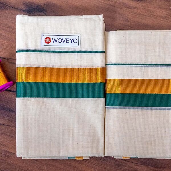 Mixed Zari Kerala Cotton Set Mundu