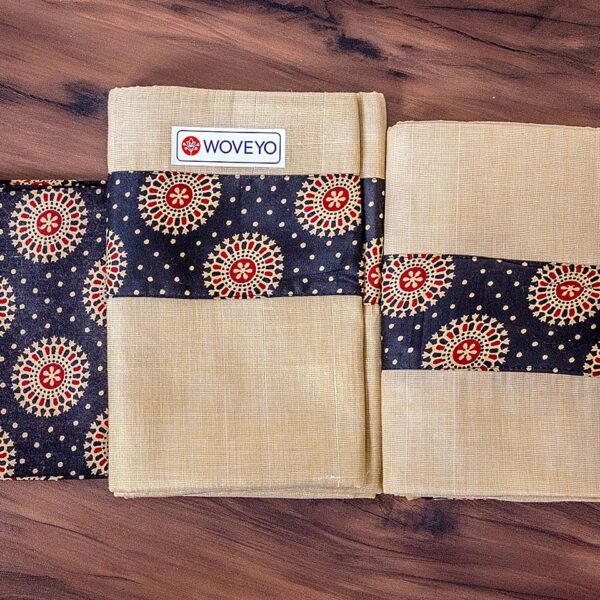 Ajrak Kerala Tissue Set Mundu