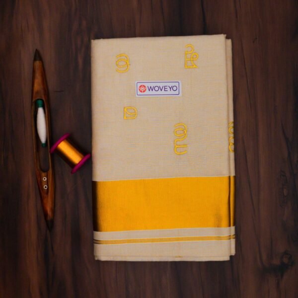 Aksharamala Kerala Embroidery Saree with premium Tissue Material