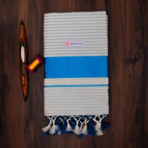 Premium Silver Zari Kerala Tissue Saree with Stripes
