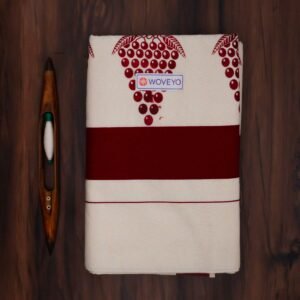 Grape Mural Print Kerala Cotton Saree