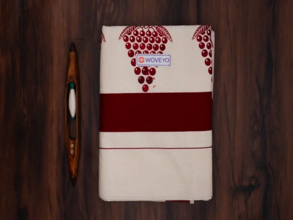 Grape Mural Print Kerala Cotton Saree