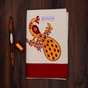Peacock Embroidered Kerala Cotton Saree