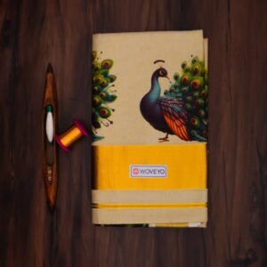 Peacock Print Kerala Tissue Saree