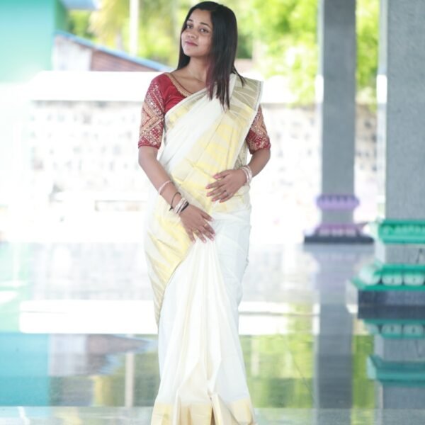 Premium Temple Design Kerala Cotton Saree
